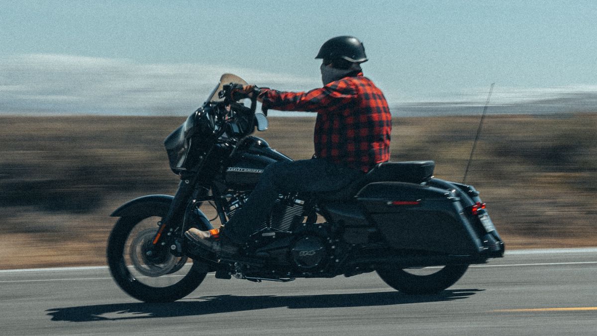 Rider on a motorcycle on an open road in Florida